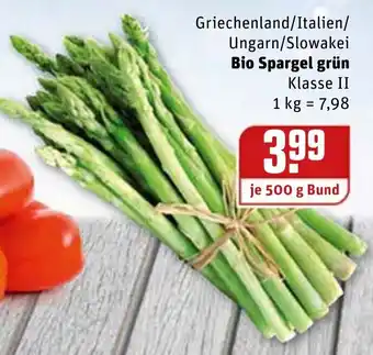 REWE Bio Spargel grün 500g Angebot