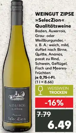 Kaufland WEINGUT ZIPSE SelecZion Qualitätsweine Angebot