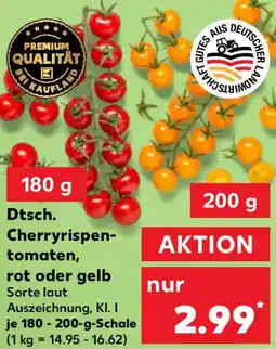 Kaufland Dtsch. Cherryrispentomaten, rot oder gelb Angebot