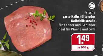 REWE Frische zarte Kalbshüfte oder Kalbshüftsteaks 100g Angebot