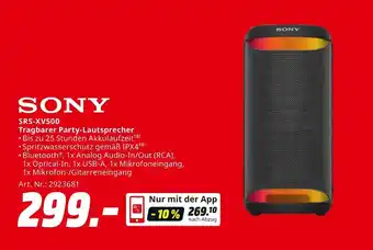 MediaMarkt Sony srs-xv500 tragbarer party-lautsprecher Angebot