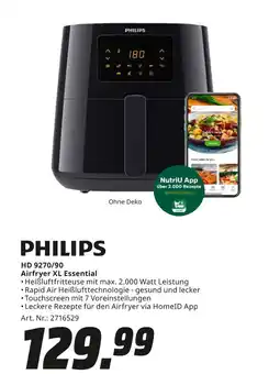 MediaMarkt Philips hd 9270/90 airfryer xl essential Angebot