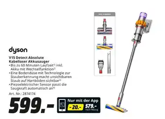 MediaMarkt Dyson v15 detect absolute kabelloser akkusauger Angebot