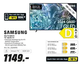 MediaMarkt Samsung gq 75 q60 d 75 qled tv Angebot