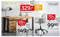 XXXLutz Novel und linea natura schreibtisch, drehstuhl oder rollcontainer Angebot