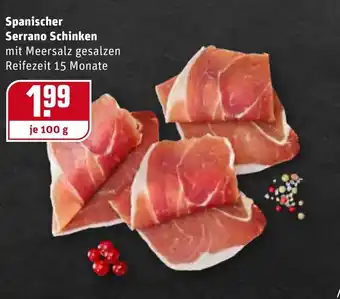 REWE Spanischer Serrano Schinken 100g Angebot