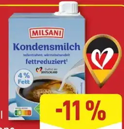 Aldi Nord Milsani Fettreduzierte Kondensmilch XXL Angebot