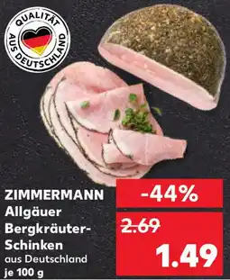 Kaufland ZIMMERMANN Allgäuer Bergkräuter Schinken Angebot