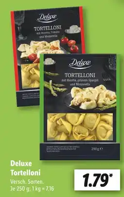 Lidl Deluxe tortelloni mit ricotta, tomate und mozzarella Angebot