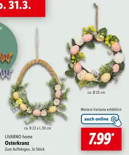 Lidl Livarno home osterkranz Angebot