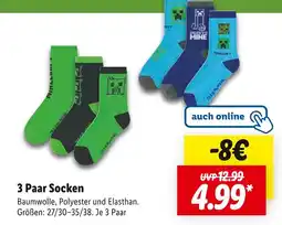 Lidl Minecraft 3 paar socken Angebot