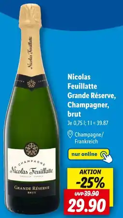 Lidl Nicolas feuillatte grande réserve, champagner, brut Angebot