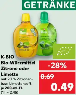 Kaufland K-BIO Bio-Würzmittel Zitrone oder Limette Angebot