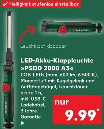 Kaufland PARKSIDE LED-Akku-Klappleuchte PSDD 2000 A3 Angebot