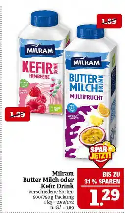 Marktkauf Milram butter milch oder kefir drink Angebot