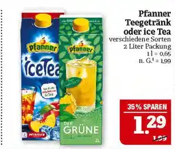 Marktkauf Pfanner te getränk oder ice tea Angebot