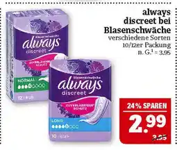 Marktkauf Always discreet bei blasenschwäche Angebot