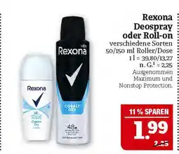 Marktkauf Rexona deospray oder roll-on Angebot