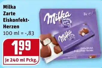 REWE Milka Zarte Eiskonfekt Herzen 240ml Angebot