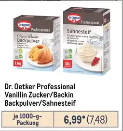 METRO Dr. Oetker Professional Vanillin Zucker/Backin Backpulver/Sahnesteif Angebot