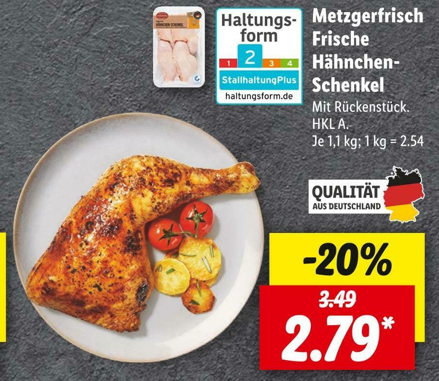 Metzgerfrisch frische hähnchenschenkel Angebot bei Lidl