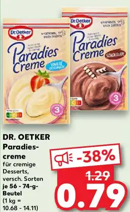 Kaufland DR. OETKER Paradies- creme Angebot