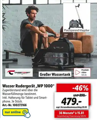 Lidl Christopeit wasser rudergerät „wp 1000“ Angebot