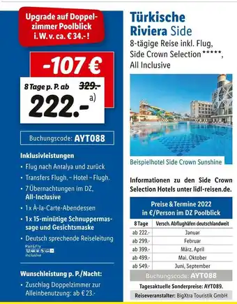 Lidl Lidl reisen türkische riviera side Angebot