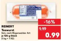 Kaufland REINERT Teewurst Angebot