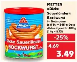 Kaufland METTEN Dicke Sauerländer Bockwurst Angebot