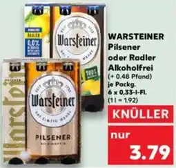 Kaufland WARSTEINER Pilsener oder Radler Alkoholfrei Angebot