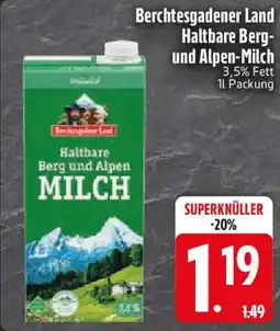 Edeka Berchtesgadener Land Haltbare Berg- und Alpen-Milch Angebot