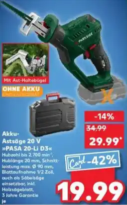 Kaufland PARKSIDE Akku Astsäge 20 V ,,PASA 20-Li D3" Angebot