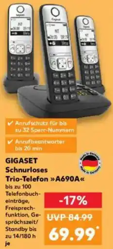 Kaufland GIGASET Schnurloses Trio-Telefon A690A Angebot