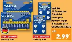 Kaufland VARTA 12 Batterien AA/AAA Angebot