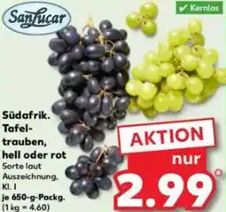 Kaufland Südafrik. Tafeltrauben, hell oder rot Angebot