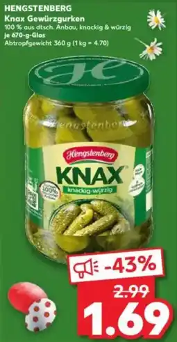 Kaufland HENGSTENBERG Knax Gewürzgurken Angebot