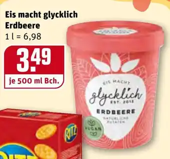 REWE Eis macht glycklich Erdbeere 500ml Angebot