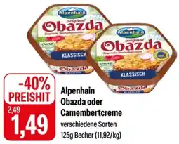 Feneberg Alpenhain Obazda oder Camembertcreme Angebot