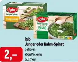 Feneberg iglo Junger oder Rahm-Spinat Angebot