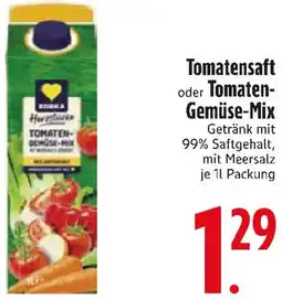 Edeka Edeka Herzstucke Tomatensaft oder Tomaten Gemüse-Mix Angebot