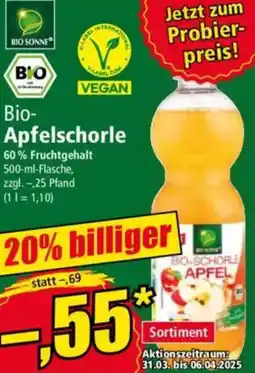 Norma BIO SONNE Bio-Apfelschorle Angebot