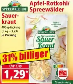 Norma SPREEWALDHOF Apfel-Rotkohl/ Spreewälder Sauerkraut Angebot