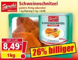 Norma Sprehe Schweineschnitzel Angebot