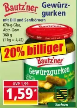 Norma Bautz'ner Gewürzgurken Angebot