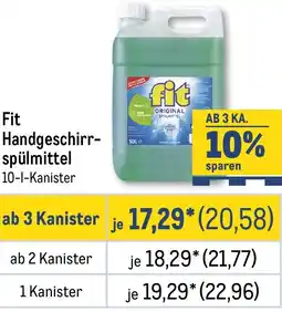 METRO Fit Handgeschirrspülmittel Angebot