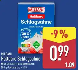 Aldi Nord MILSANI Haltbare Schlagsahne Angebot