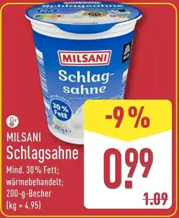 Aldi Nord MILSANI Schlagsahne Angebot