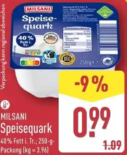 Aldi Nord MILSANI Speisequark Angebot