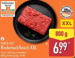 Aldi Nord FAIR & GUT Rinderhackfleisch XXL Angebot